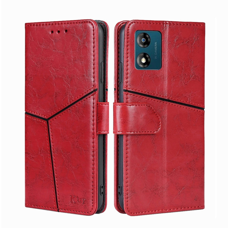 For Motorola Moto E13 4G Geometric Stitching Horizontal Flip Leather Phone Case