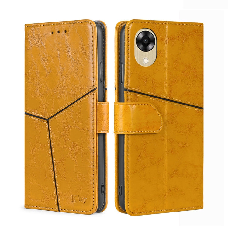 For OPPO A17k Geometric Stitching Horizontal Flip Leather Phone Case