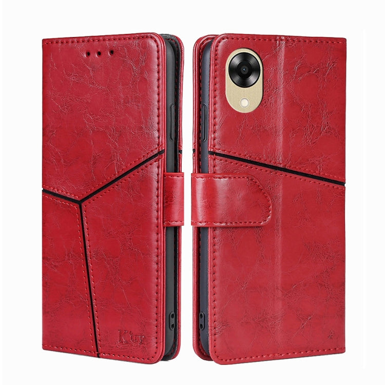 For OPPO A17k Geometric Stitching Horizontal Flip Leather Phone Case