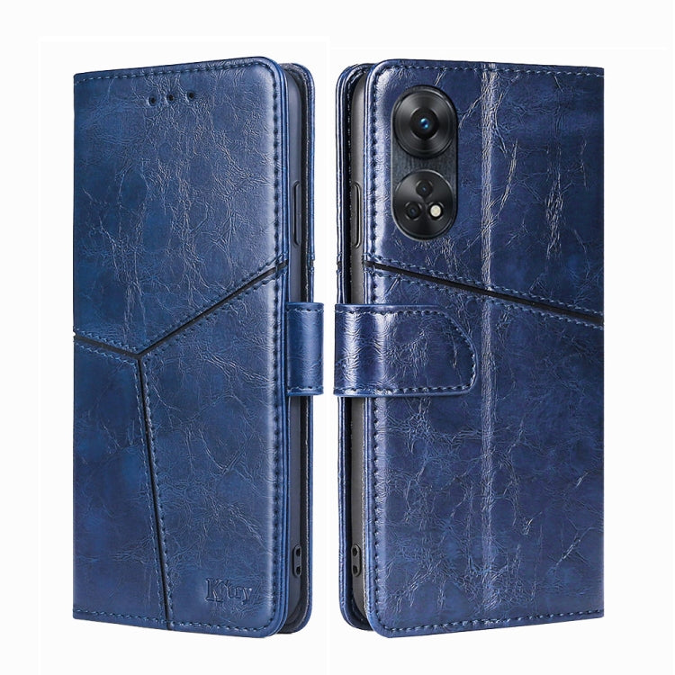 For OPPO Reno8 T 4G Geometric Stitching Horizontal Flip Leather Phone Case