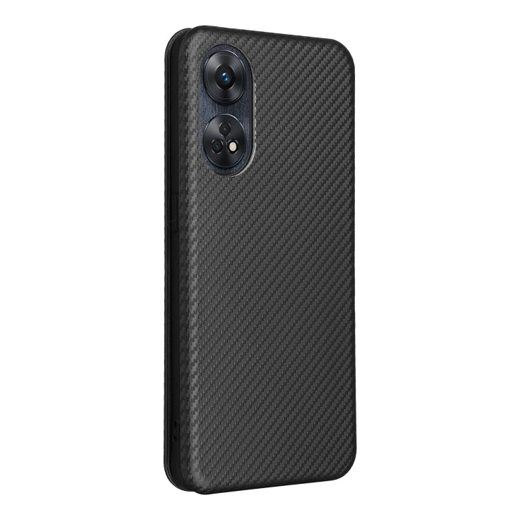For OPPO Reno8 T 4G Carbon Fiber Texture Flip Leather Phone Case