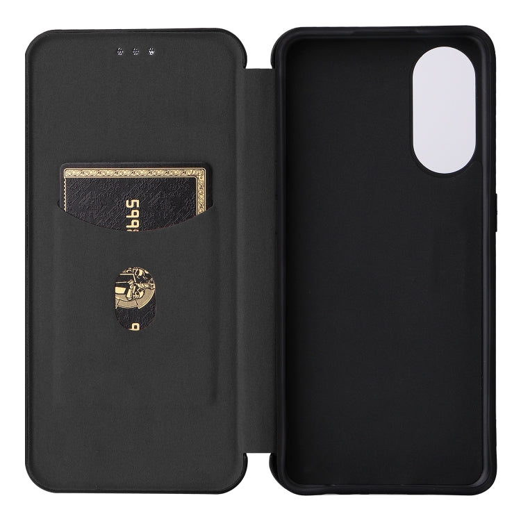 For OPPO Reno8 T 4G Carbon Fiber Texture Flip Leather Phone Case