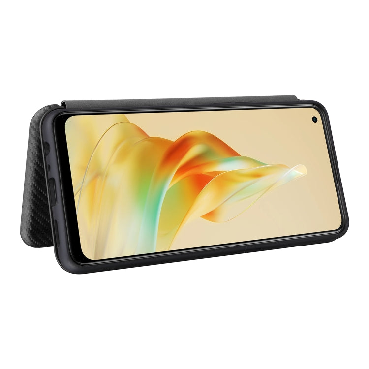 For OPPO Reno8 T 4G Carbon Fiber Texture Flip Leather Phone Case