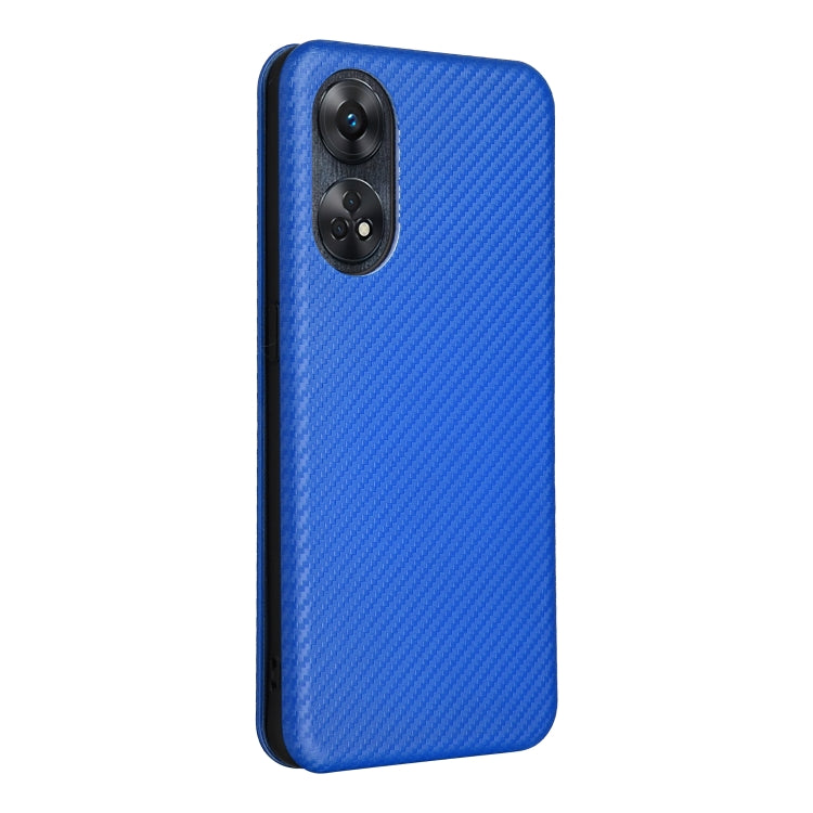 For OPPO Reno8 T 4G Carbon Fiber Texture Flip Leather Phone Case