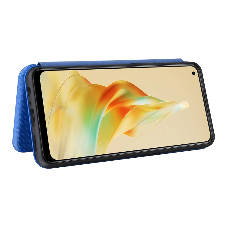 For OPPO Reno8 T 4G Carbon Fiber Texture Flip Leather Phone Case