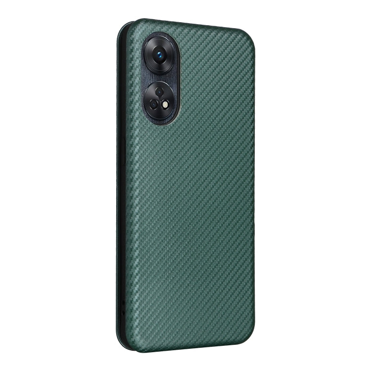 For OPPO Reno8 T 4G Carbon Fiber Texture Flip Leather Phone Case