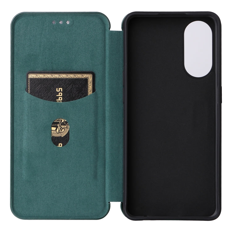 For OPPO Reno8 T 4G Carbon Fiber Texture Flip Leather Phone Case