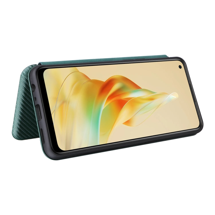 For OPPO Reno8 T 4G Carbon Fiber Texture Flip Leather Phone Case