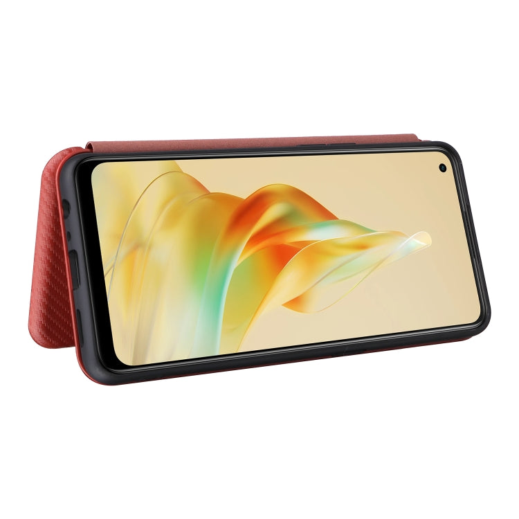 For OPPO Reno8 T 4G Carbon Fiber Texture Flip Leather Phone Case