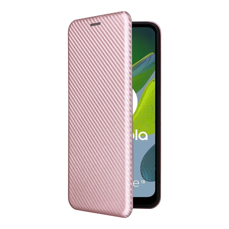 For Motorola Moto E13 4G Carbon Fiber Texture Flip Leather Phone Case