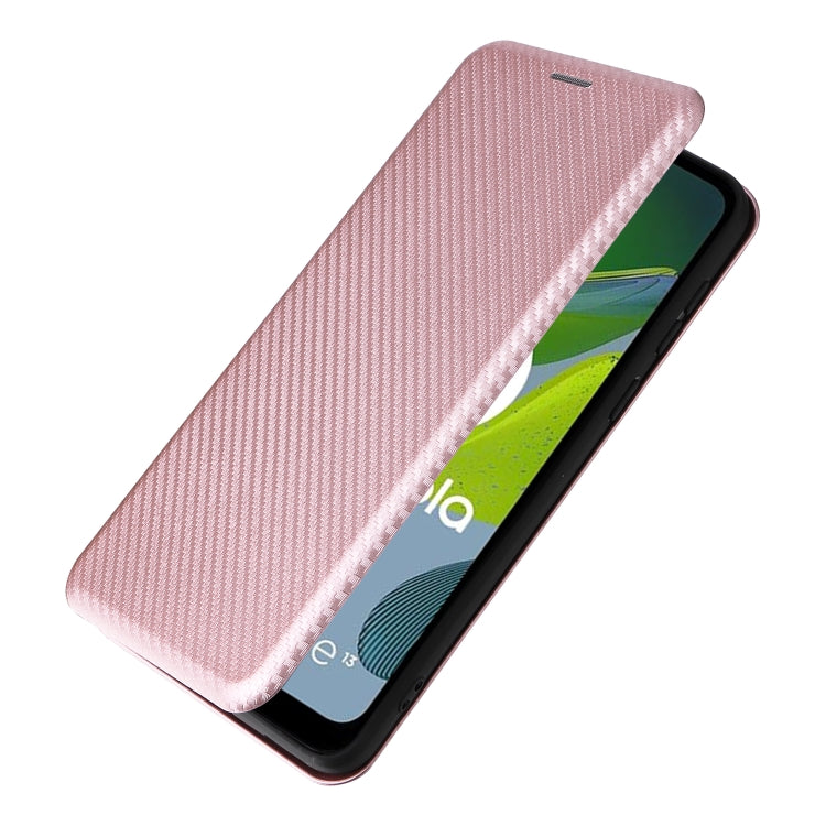 For Motorola Moto E13 4G Carbon Fiber Texture Flip Leather Phone Case