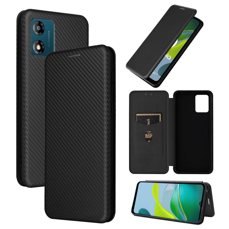 For Motorola Moto E13 4G Carbon Fiber Texture Flip Leather Phone Case