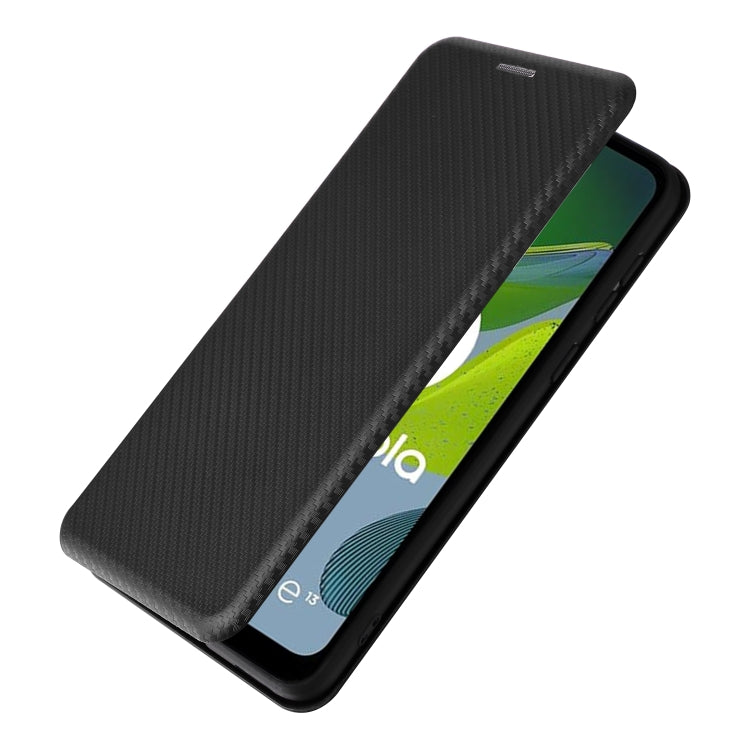 For Motorola Moto E13 4G Carbon Fiber Texture Flip Leather Phone Case