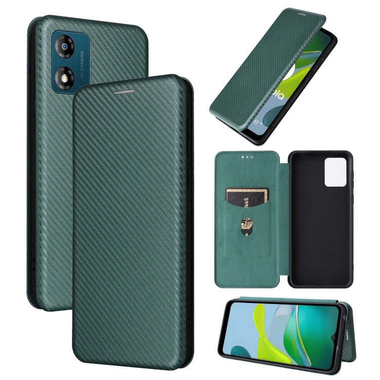 For Motorola Moto E13 4G Carbon Fiber Texture Flip Leather Phone Case