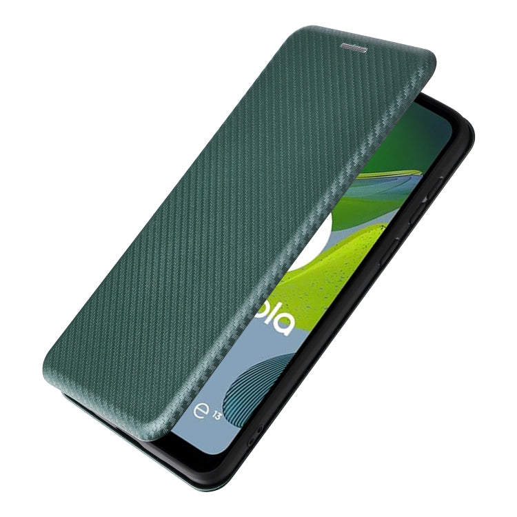 For Motorola Moto E13 4G Carbon Fiber Texture Flip Leather Phone Case