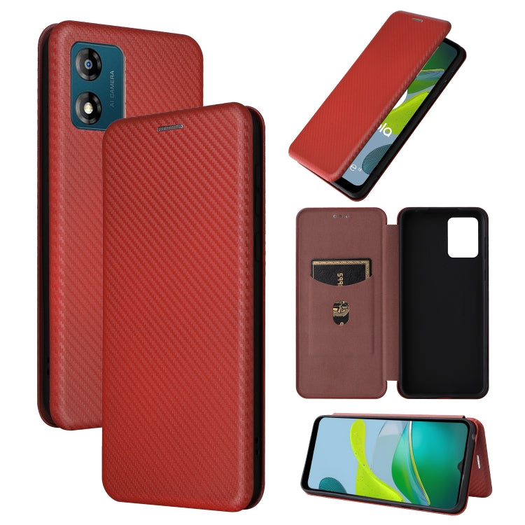 For Motorola Moto E13 4G Carbon Fiber Texture Flip Leather Phone Case