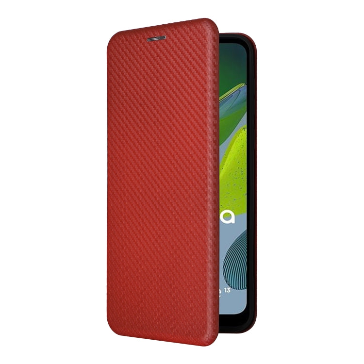 For Motorola Moto E13 4G Carbon Fiber Texture Flip Leather Phone Case