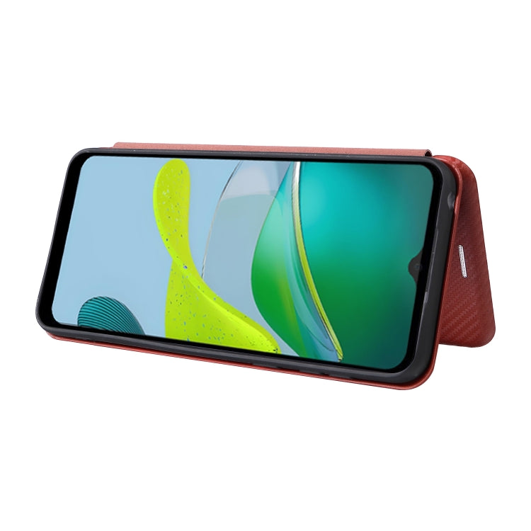 For Motorola Moto E13 4G Carbon Fiber Texture Flip Leather Phone Case