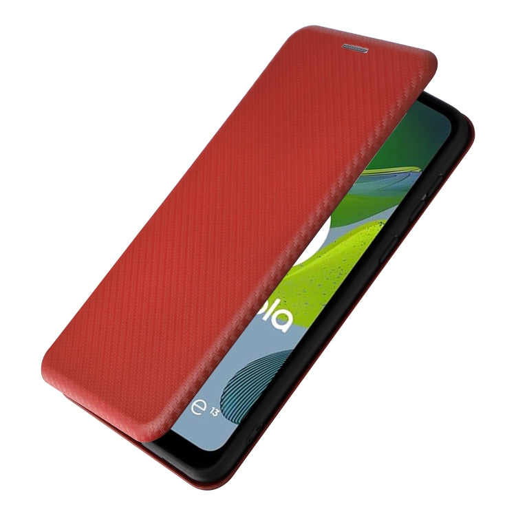 For Motorola Moto E13 4G Carbon Fiber Texture Flip Leather Phone Case