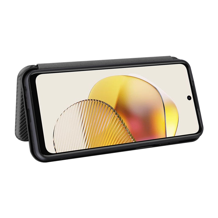 For Motorola Moto G73 5G Carbon Fiber Texture Flip Leather Phone Case