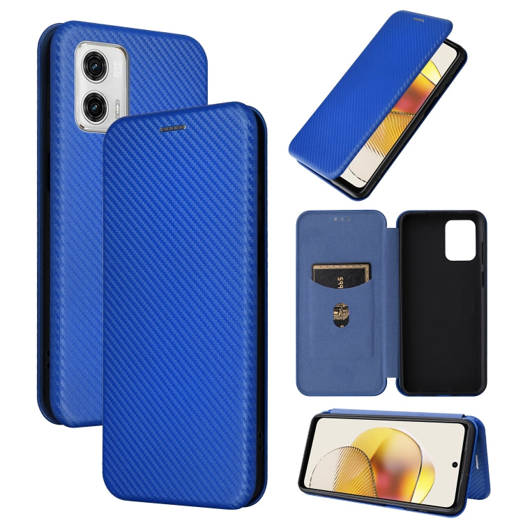 For Motorola Moto G73 5G Carbon Fiber Texture Flip Leather Phone Case