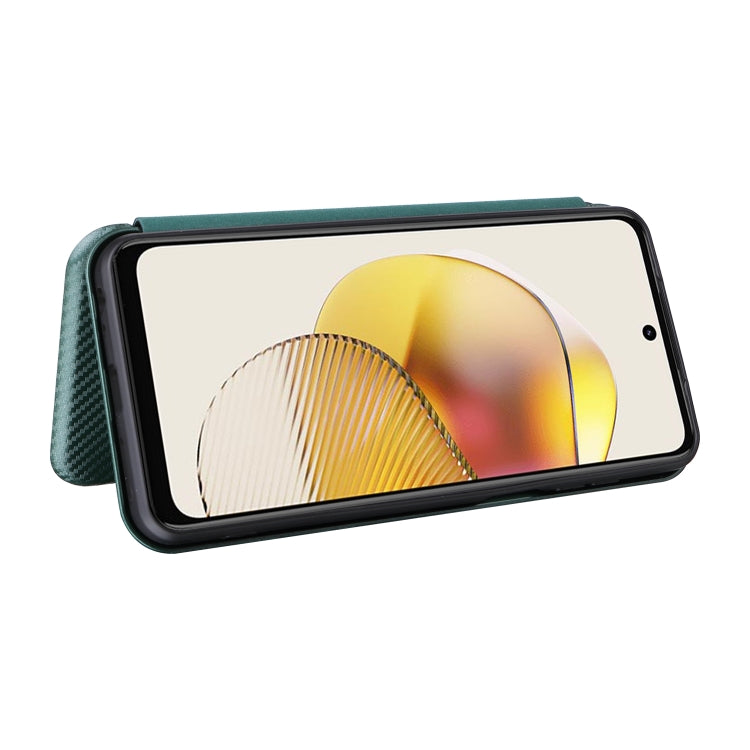 For Motorola Moto G73 5G Carbon Fiber Texture Flip Leather Phone Case