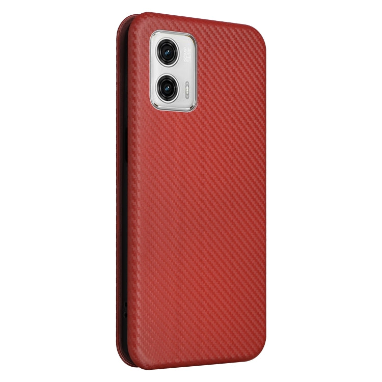 For Motorola Moto G73 5G Carbon Fiber Texture Flip Leather Phone Case