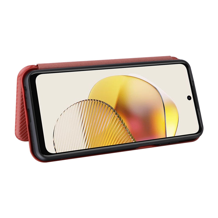 For Motorola Moto G73 5G Carbon Fiber Texture Flip Leather Phone Case