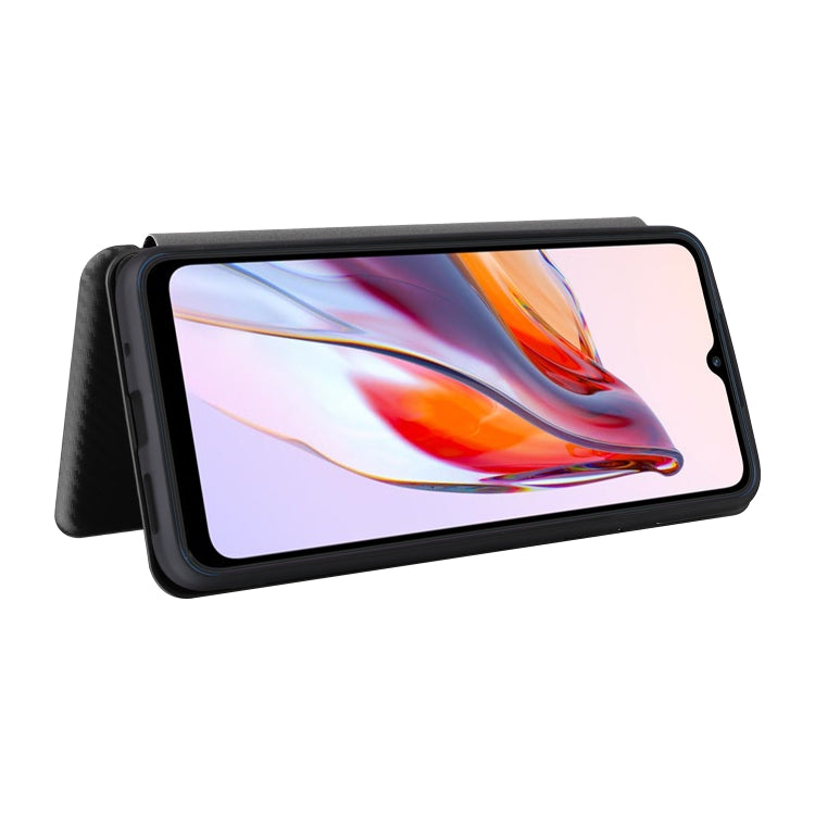 For Xiaomi Redmi 12C Carbon Fiber Texture Flip Leather Phone Case