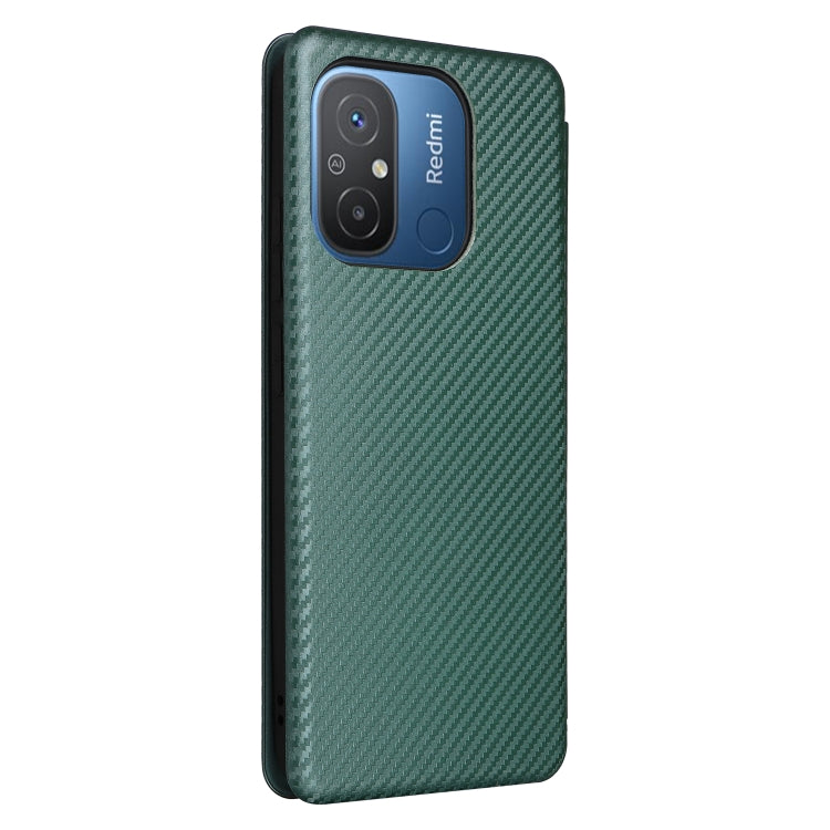For Xiaomi Redmi 12C Carbon Fiber Texture Flip Leather Phone Case