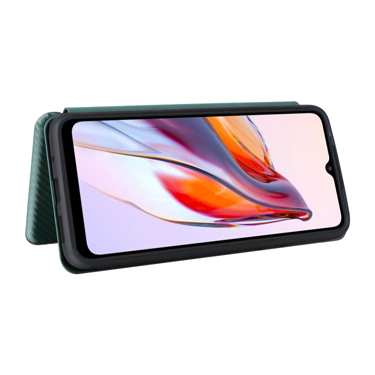 For Xiaomi Redmi 12C Carbon Fiber Texture Flip Leather Phone Case