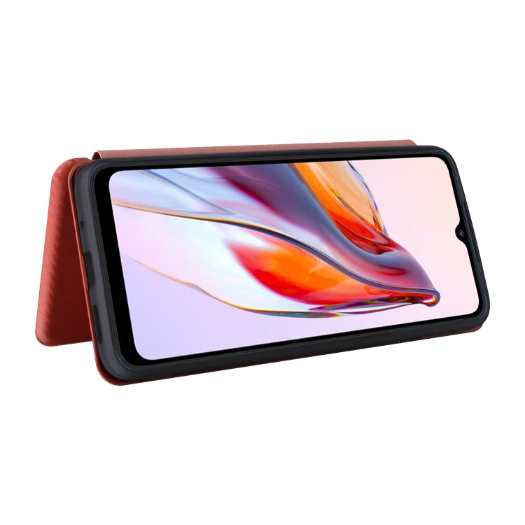 For Xiaomi Redmi 12C Carbon Fiber Texture Flip Leather Phone Case