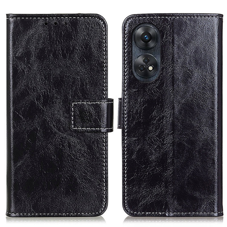 For OPPO Reno8 T 4G Retro Crazy Horse Texture Horizontal Flip Leather Phone Case