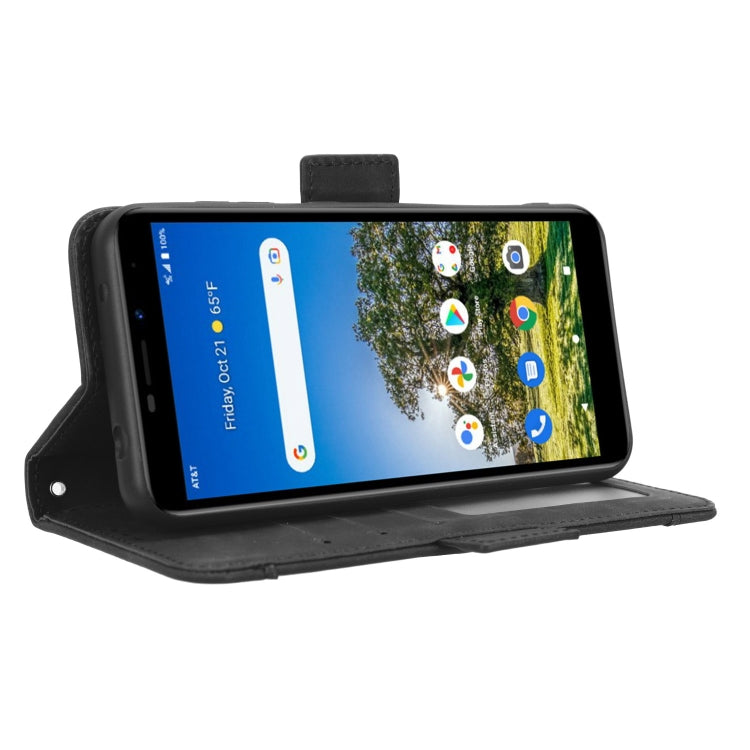 For AT&T Calypso 3 U328AA Skin Feel Calf Texture Card Slots Leather Phone Case