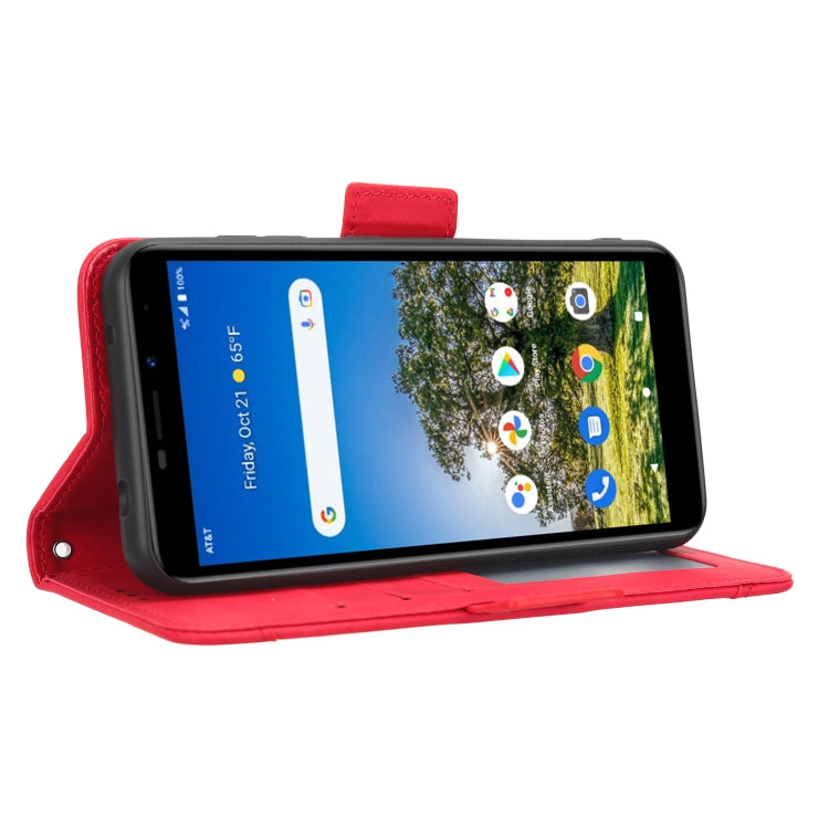 For AT&T Calypso 3 U328AA Skin Feel Calf Texture Card Slots Leather Phone Case