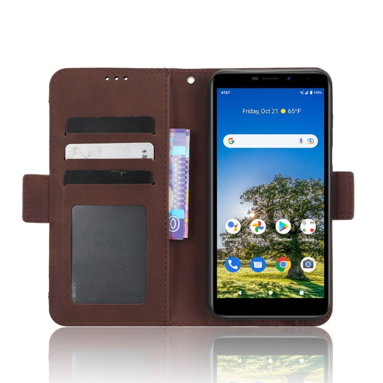 For AT&T Calypso 3 U328AA Skin Feel Calf Texture Card Slots Leather Phone Case