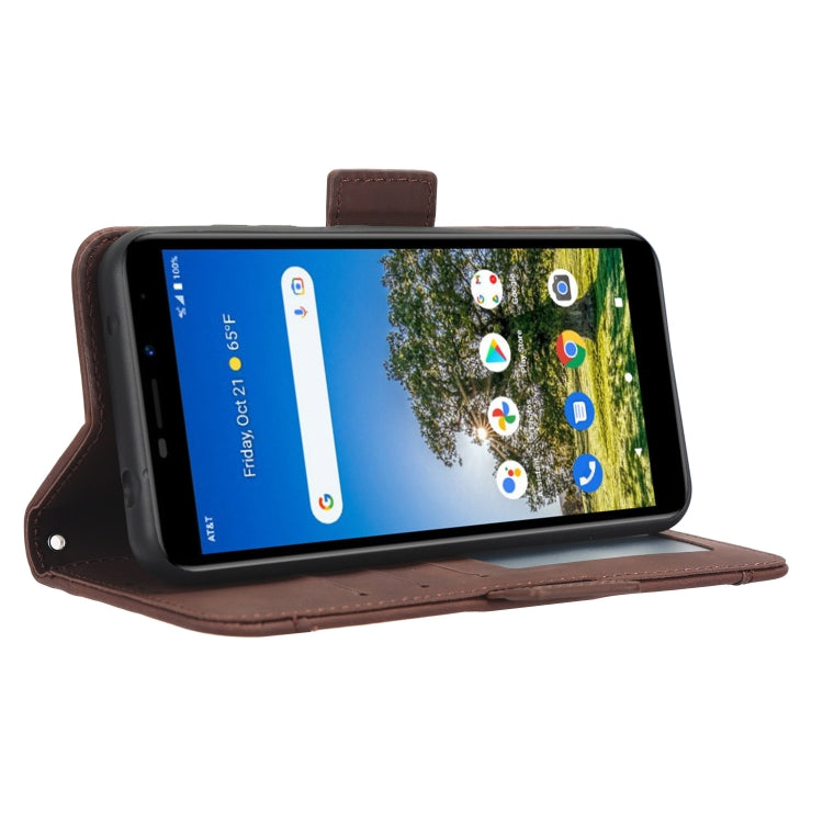 For AT&T Calypso 3 U328AA Skin Feel Calf Texture Card Slots Leather Phone Case