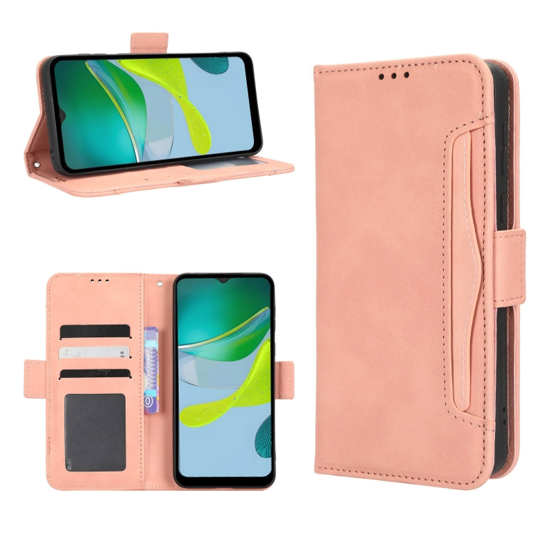 For Motorola Moto E13 4G Skin Feel Calf Texture Card Slots Leather Phone Case