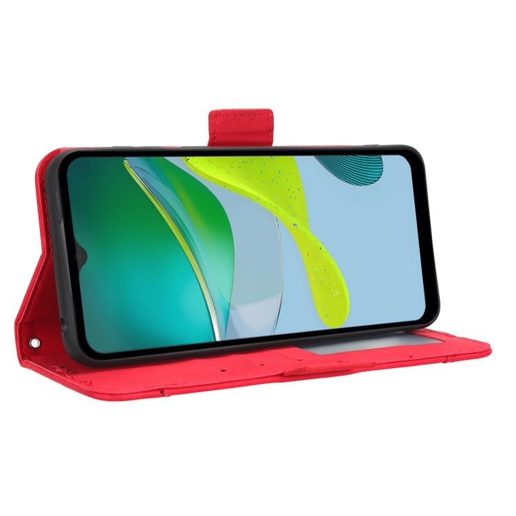 For Motorola Moto E13 4G Skin Feel Calf Texture Card Slots Leather Phone Case