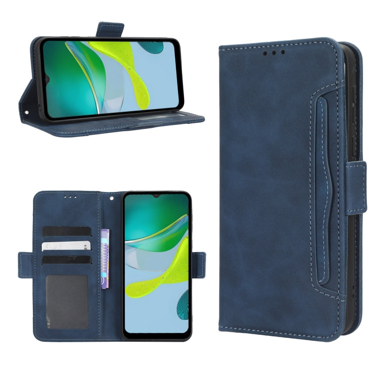 For Motorola Moto E13 4G Skin Feel Calf Texture Card Slots Leather Phone Case