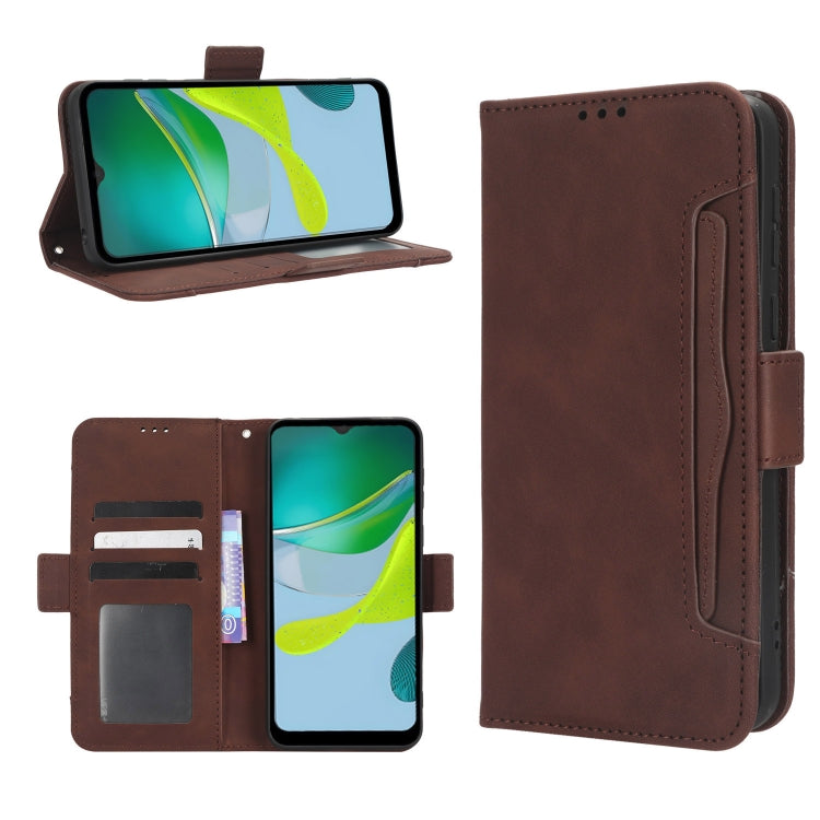 For Motorola Moto E13 4G Skin Feel Calf Texture Card Slots Leather Phone Case