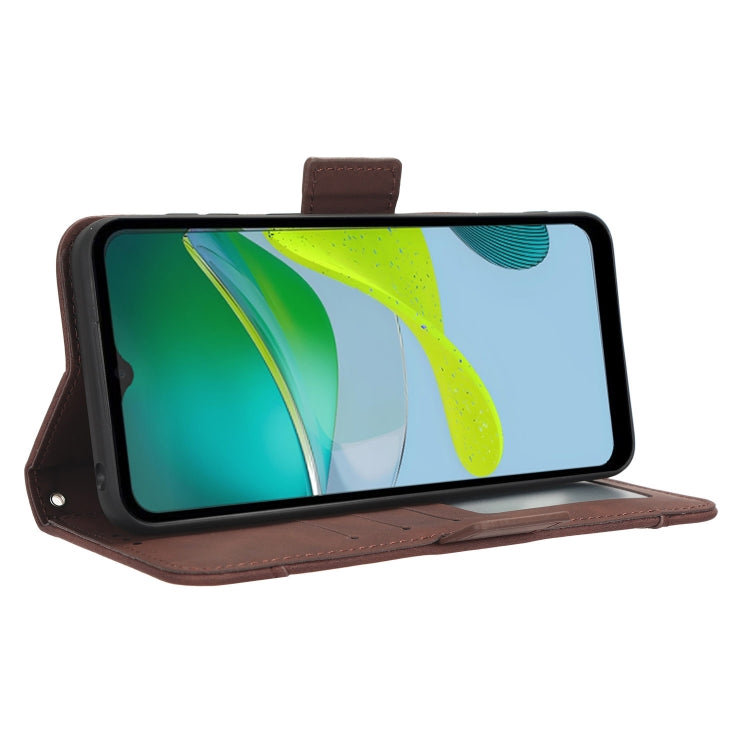 For Motorola Moto E13 4G Skin Feel Calf Texture Card Slots Leather Phone Case