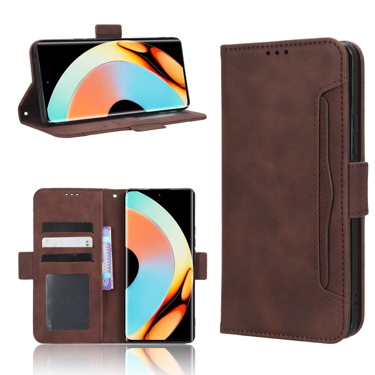 For Realme 10 Pro+ Skin Feel Calf Texture Card Slots Leather Phone Case