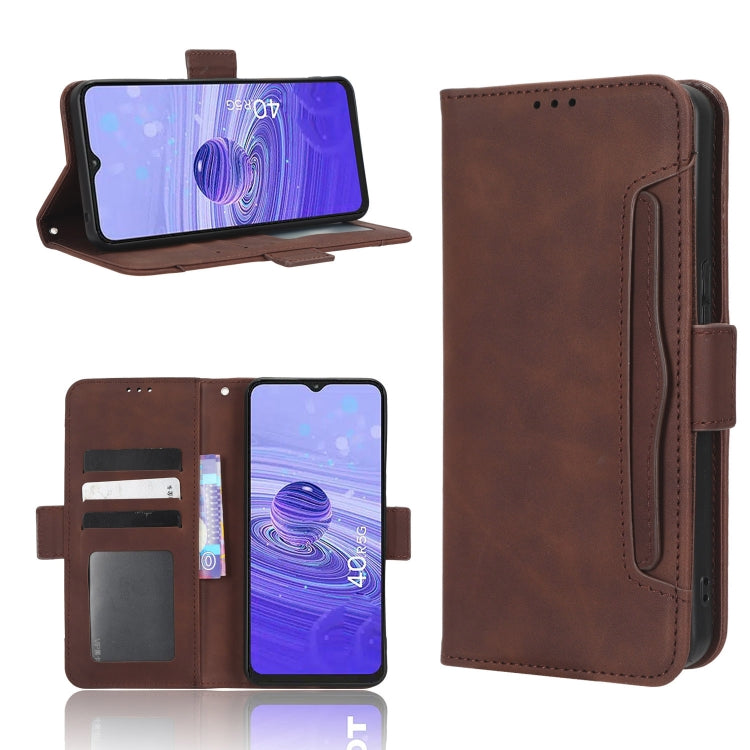 For TCL 40 R 5G Skin Feel Calf Texture Card Slots Leather Phone Case