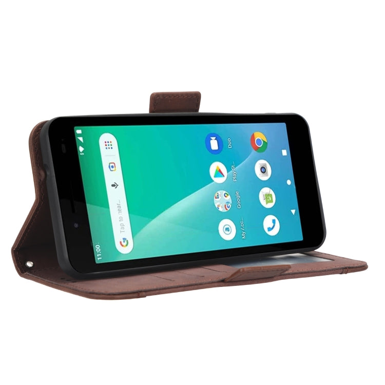 For Unimax UMX U696CL Skin Feel Calf Texture Card Slots Leather Phone Case