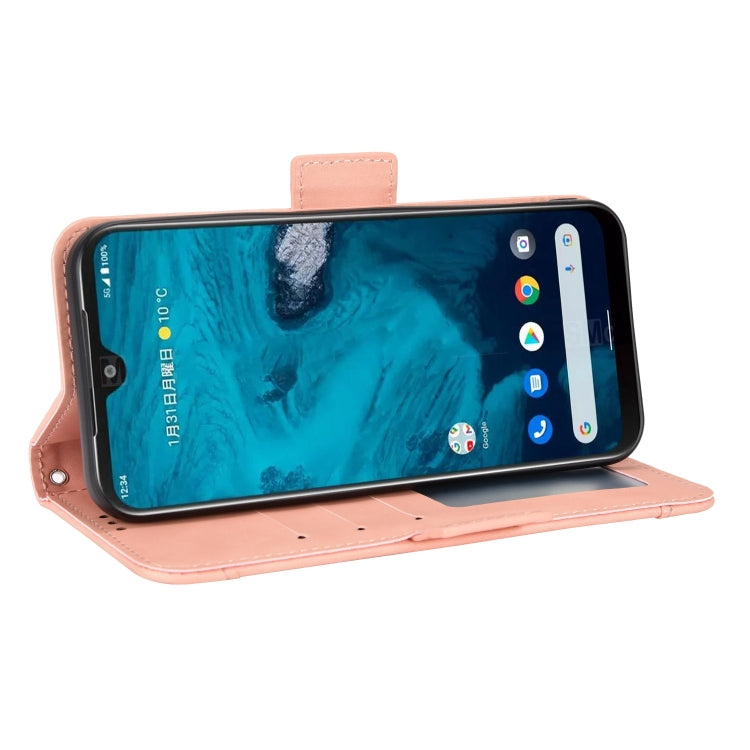 For Kyocera Android One S10 Skin Feel Calf Texture Card Slots Leather Phone Case