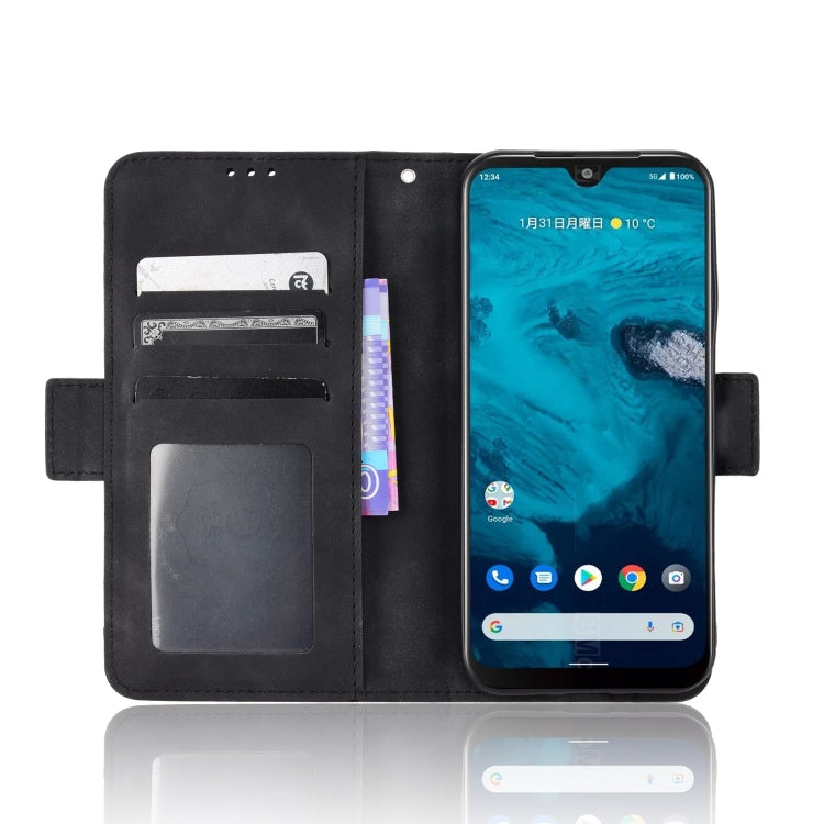 For Kyocera Android One S10 Skin Feel Calf Texture Card Slots Leather Phone Case