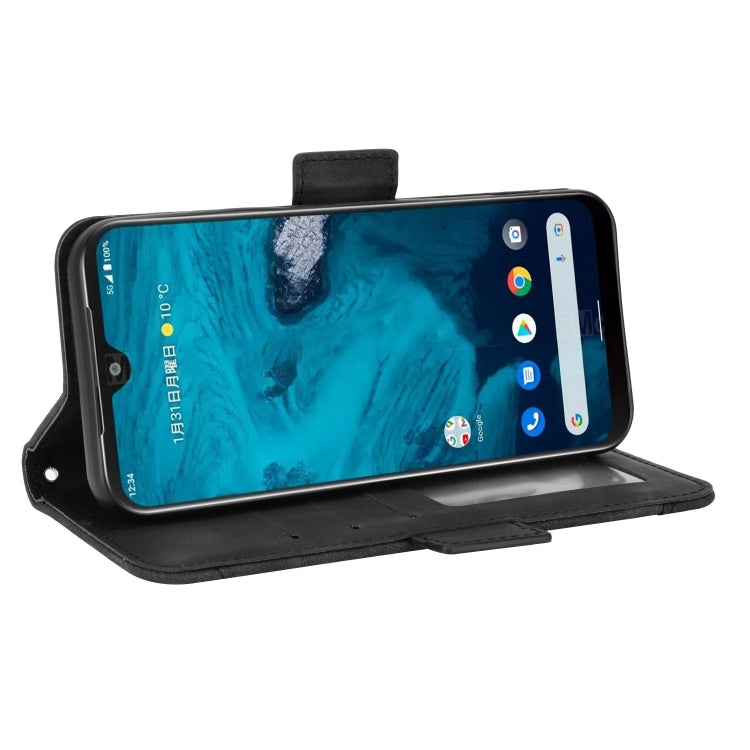 For Kyocera Android One S10 Skin Feel Calf Texture Card Slots Leather Phone Case