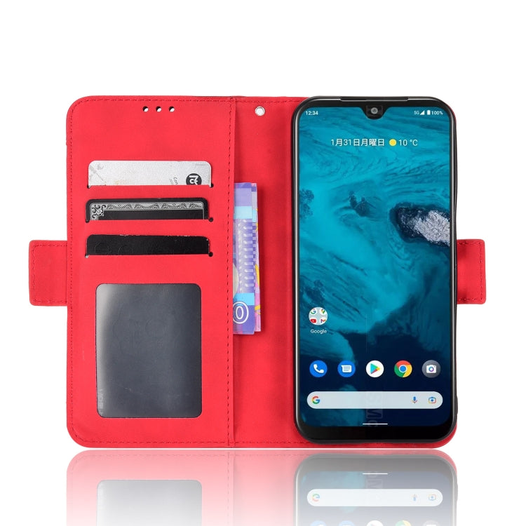 For Kyocera Android One S10 Skin Feel Calf Texture Card Slots Leather Phone Case