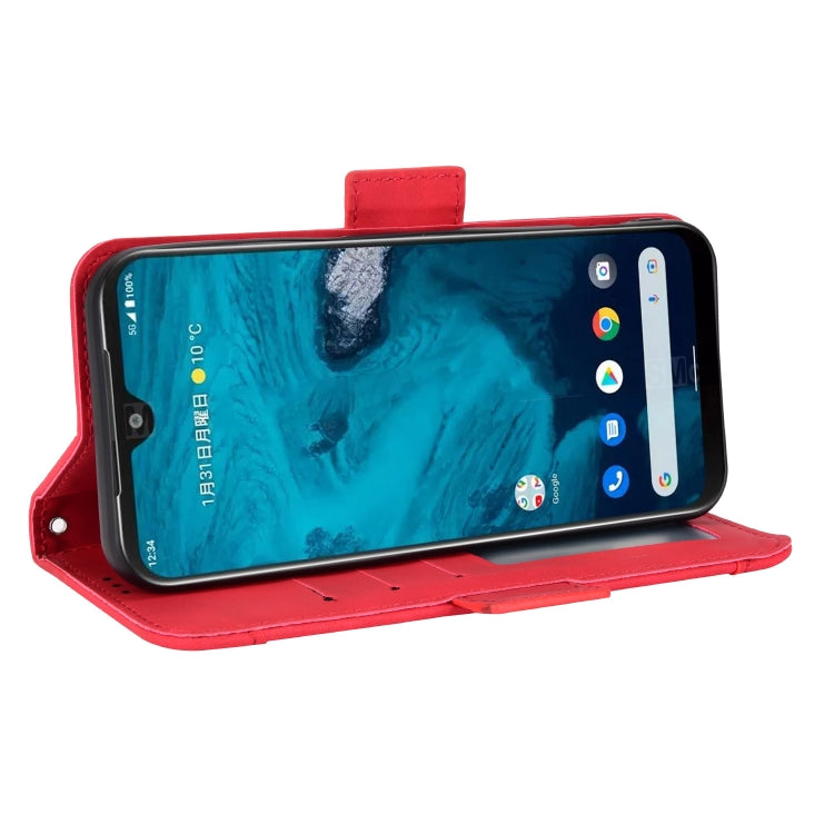 For Kyocera Android One S10 Skin Feel Calf Texture Card Slots Leather Phone Case